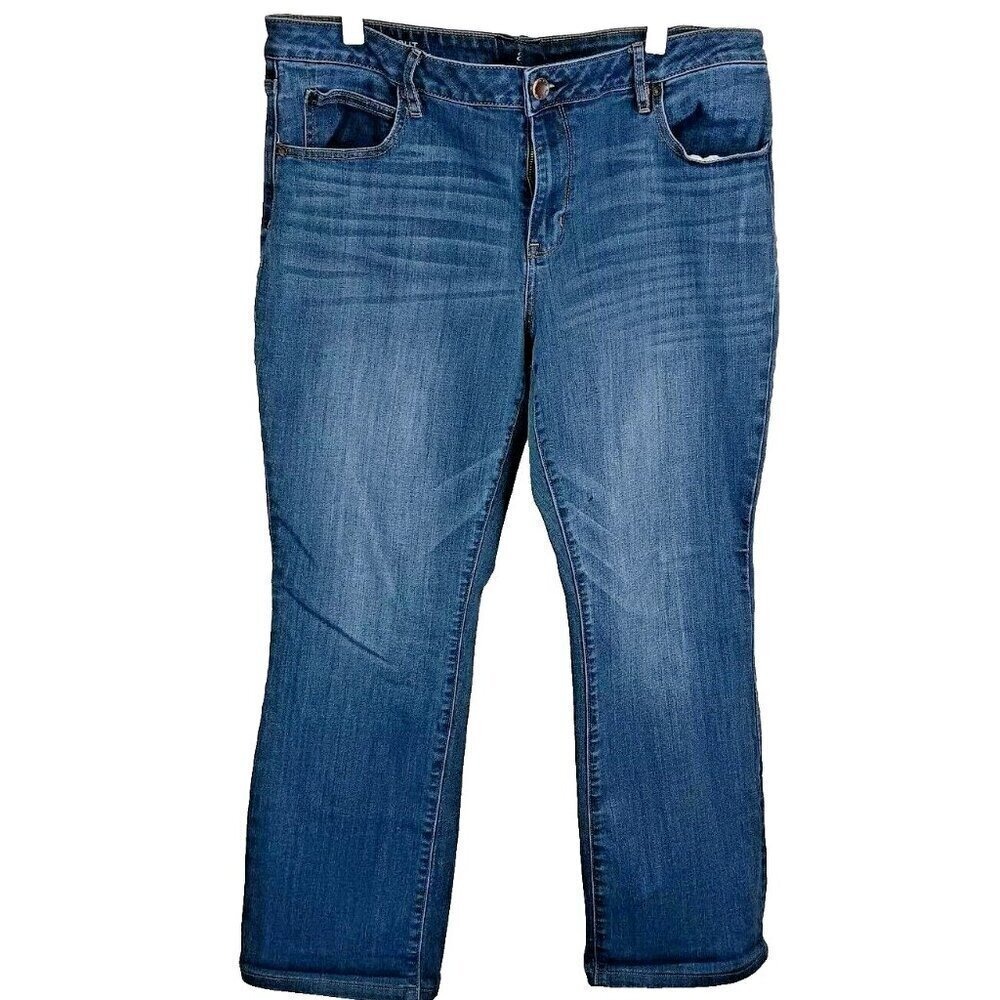 a.n.a. Women's 18 Bootcut Jeans Medium Wash Blue Stretch Denim Mid Rise Casual‎